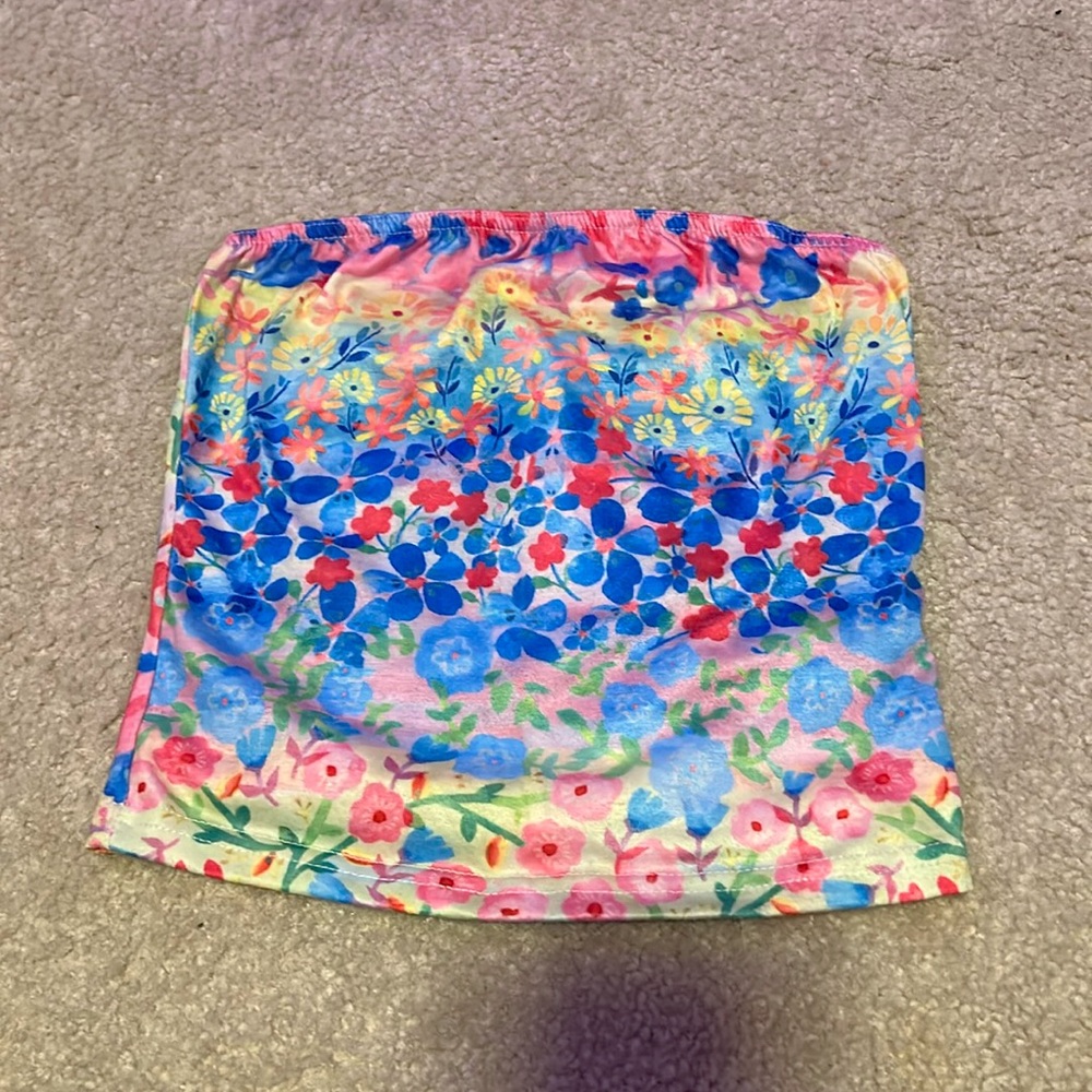 XS Tube Top Rainbow Watercolor